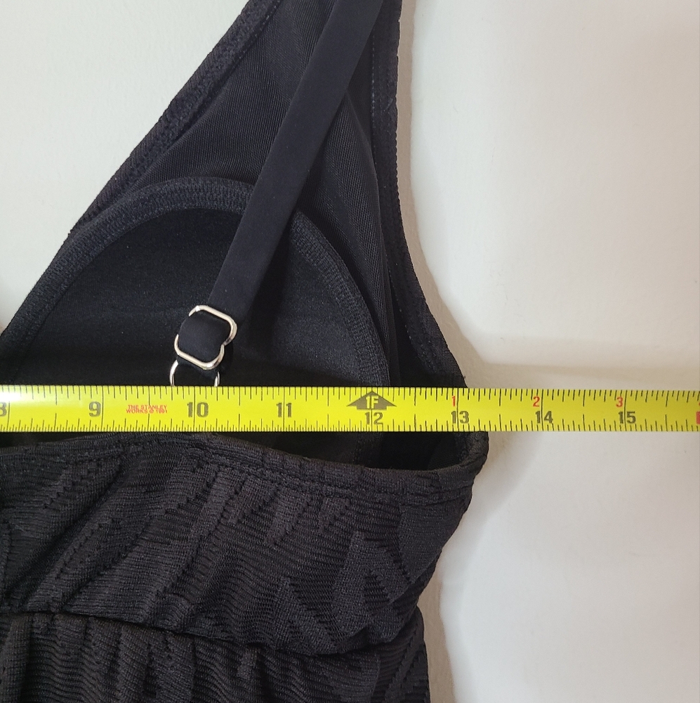 Swim Solutions Women's Tummy Control Flyaway Lace Swim Dress Black Sz 10 NWT - Picture 12 of 13